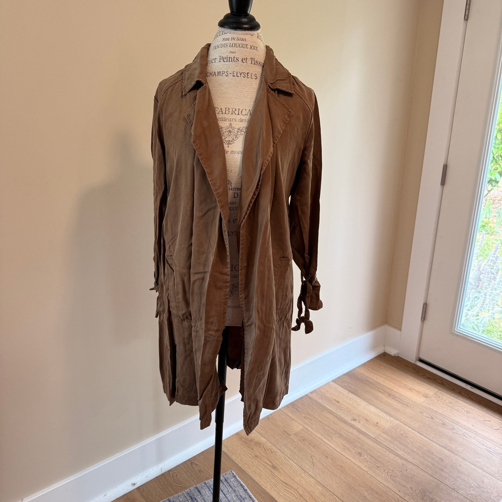 BB Dakota Women's Chocolate Brown 100% Lyocell Trench Coat Size M